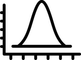 Bell Curve on Graph Outline Icon vector