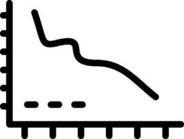 Declining Line Graph Outline Icon vector