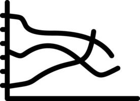Multiple Line Graph Outline Icon vector