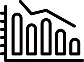 Declining Graph Outline Icon vector