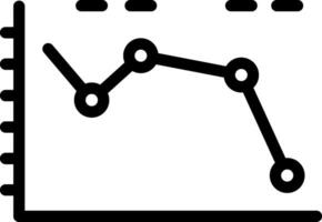 Falling Line Graph Outline Icon vector