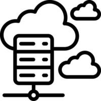Cloud Hosting Outline Icon vector