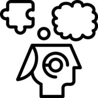 Black Deep Thinking Outline Icon vector