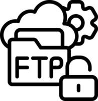 FTP Access Outline Icon vector