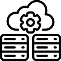 Database Hosting Outline Icon vector