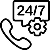 24 7 Support Outline Icon vector