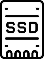SSD Storage Outline Icon vector