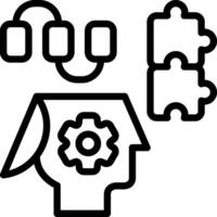 Logical Mind Outline Style Icon vector