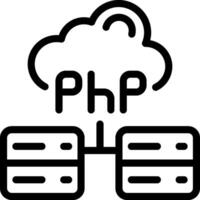 PHP Hosting Outline Icon vector