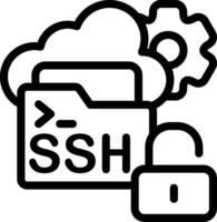 SSH Access Outline Icon vector