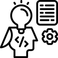 Mind Programming Outline Style Icon vector