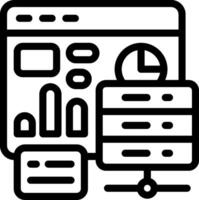 Hosting dashboard Outline Style Icon vector