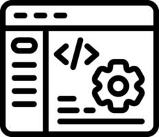 Developer tools section Outline Style Icon vector