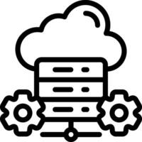 Cloud hosting advanced Outline Style Icon vector