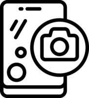 Black Outline Mobile Camera Icon vector