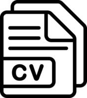 Curriculum Vitae or resume file Outline Style Icon vector