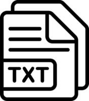 Plain text file Outline Style Icon vector