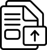 Outline Style Icon representing file being uploaded vector