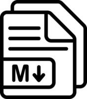 Markdown file used for docs Outline Style Icon vector