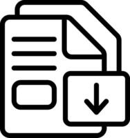 Outline Style Icon for file download vector