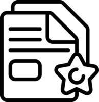 Star-marked or bookmarked file Outline Style Icon vector