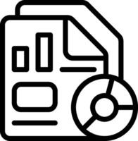 Business or analytical report file Outline Style Icon vector
