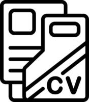Resume Templates Folder Outline Style Icon vector