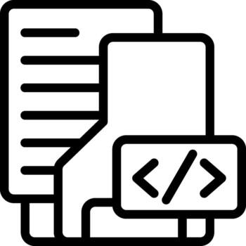 Code Folder Outline Style Icon vector