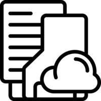 Cloud Folder Outline Style Icon vector