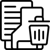Trash Folder Outline Style Icon vector