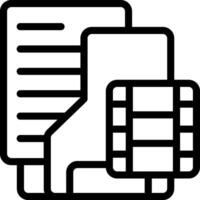 Reel Folder Outline Style Icon vector