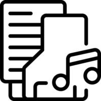 Music Folder Outline Style Icon vector