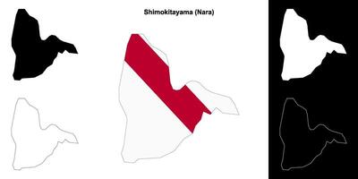 Shimokitayama, Nara outline map set vector
