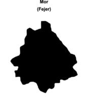 Mor district blank outline map vector