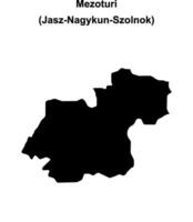 Mezoturi district blank outline map vector