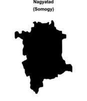 Nagyatad district blank outline map vector