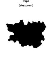 Papa district blank outline map vector
