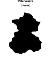 Petervasara district blank outline map vector