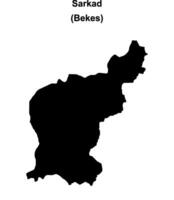 Sarkad district blank outline map vector