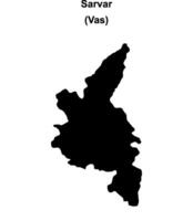 Sarvar district blank outline map vector