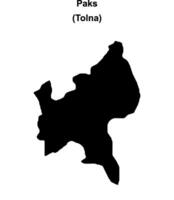 Paks district blank outline map vector