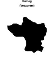 Sumeg district blank outline map vector