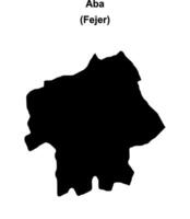 Aba district blank outline map vector