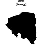 Siofok district blank outline map vector