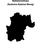 Baktaloranthaza district blank outline map vector