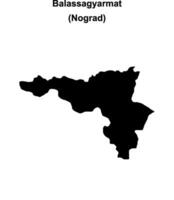 Balassagyarmat district blank outline map vector