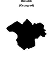 Kistelek district blank outline map vector