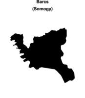 Barcs district blank outline map vector