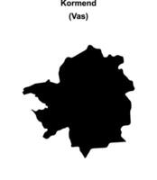 Kormend district blank outline map vector