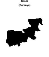 Sasdi district blank outline map vector